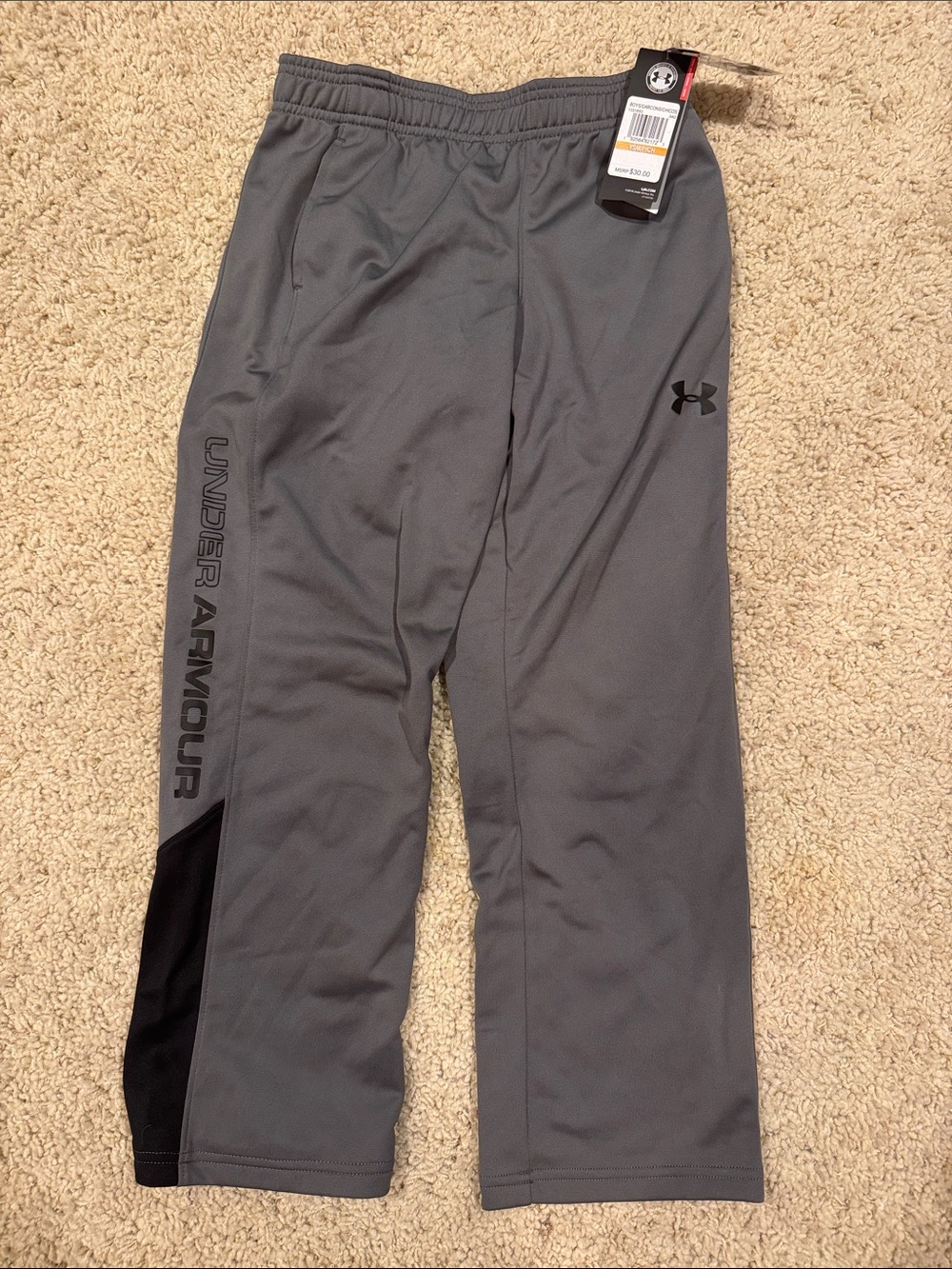 Under Armour Boys' Gray and Black Athletic Joggers NWT